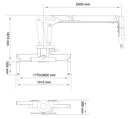 QYS-2IIB  stiff boomed truck-mounted crane 2 tons lifting capacity