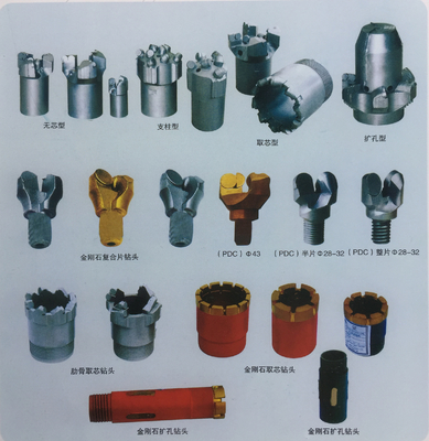different size and different profile diamond and alloy drilling bits for bolting and water exploration and broaching