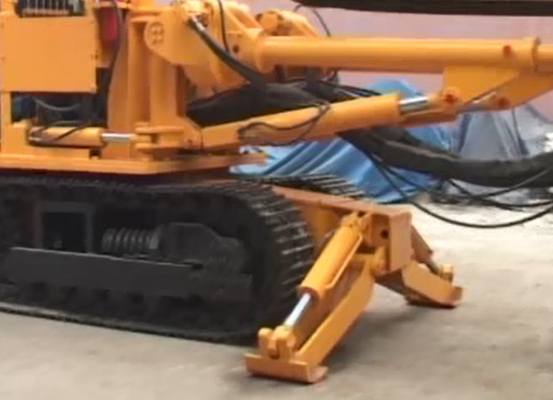 Flameproofed crawler type rock driller for blasting in the underground coal mine roadway