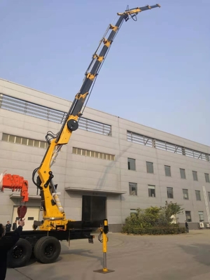 Folded armed 20 ton loader crane with 6 sections boom 31.5m height