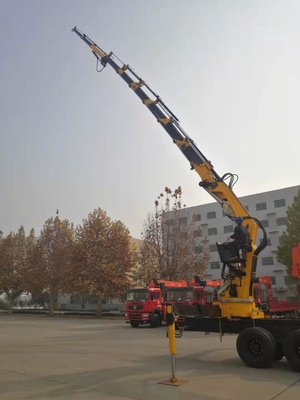 Folded armed 20 ton loader crane with 6 sections boom 31.5m height