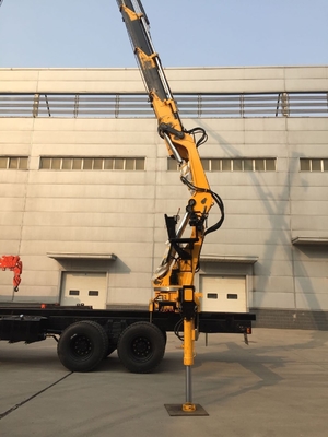 Folded armed 20 ton loader crane with 6 sections boom 31.5m height